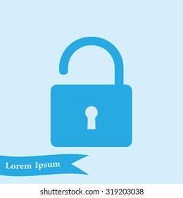 Unlock icon. Flat design style. Vector EPS10 