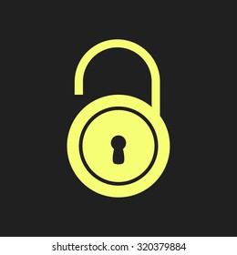 Unlock icon. Flat design style. Vector EPS10 