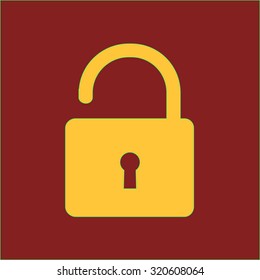 Unlock icon. Flat design style. Vector EPS10 