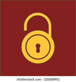 Unlock icon. Flat design style. Vector EPS10 