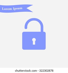 Unlock icon. Flat design style. Vector EPS10 