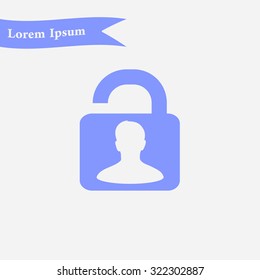 Unlock icon. Flat design style. Vector EPS10 