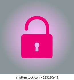 Unlock icon. Flat design style. Vector EPS10 