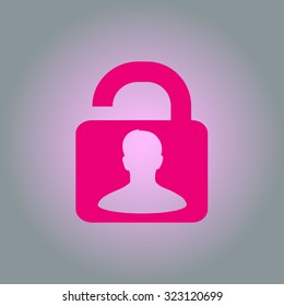 Unlock icon. Flat design style. Vector EPS10 