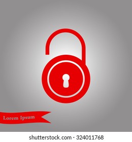 Unlock icon. Flat design style. Vector EPS10 