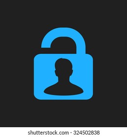 Unlock icon. Flat design style. Vector EPS10 