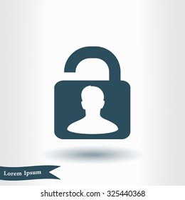 Unlock icon. Flat design style. Vector EPS10 