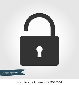 Unlock icon. Flat design style. Vector EPS10 