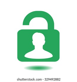 Unlock icon. Flat design style. Vector EPS10 
