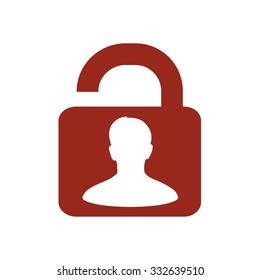 Unlock icon. Flat design style. Vector EPS10 