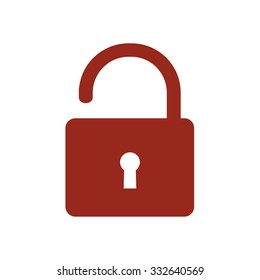 Unlock icon. Flat design style. Vector EPS10 