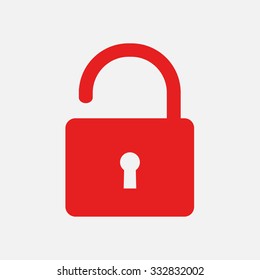 Unlock icon. Flat design style. Vector EPS10 