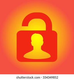 Unlock icon. Flat design style. Vector EPS10 