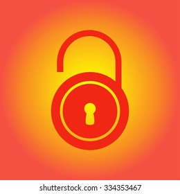 Unlock icon. Flat design style. Vector EPS10 