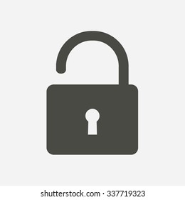 Unlock icon. Flat design style. Vector EPS10 