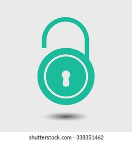 Unlock icon. Flat design style. Vector EPS10 