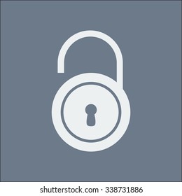Unlock icon. Flat design style. Vector EPS10 