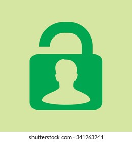 Unlock icon. Flat design style. Vector EPS10 
