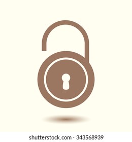 Unlock icon. Flat design style. Vector EPS10 