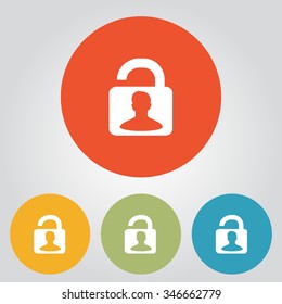 Unlock icon. Flat design style. Vector EPS10 