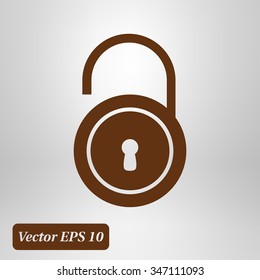 Unlock icon. Flat design style. Vector EPS10 
