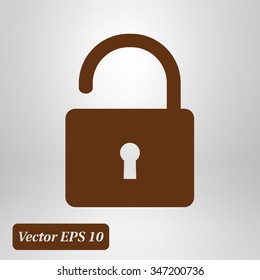 Unlock icon. Flat design style. Vector EPS10 