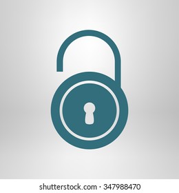 Unlock icon. Flat design style. Vector EPS10 