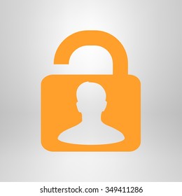 Unlock icon. Flat design style. Vector EPS10 