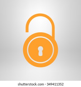 Unlock icon. Flat design style. Vector EPS10 