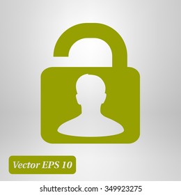 Unlock icon. Flat design style. Vector EPS10 