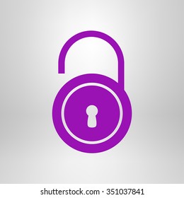 Unlock icon. Flat design style. Vector EPS10 