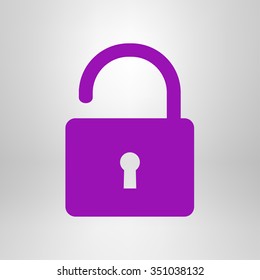 Unlock icon. Flat design style. Vector EPS10 