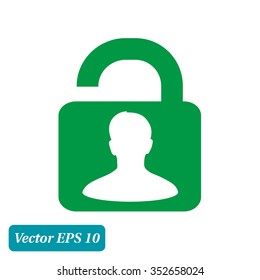 Unlock icon. Flat design style. Vector EPS10 