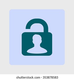 Unlock icon. Flat design style. Vector EPS10 