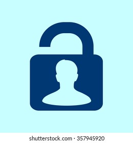 Unlock icon. Flat design style. Vector EPS10 