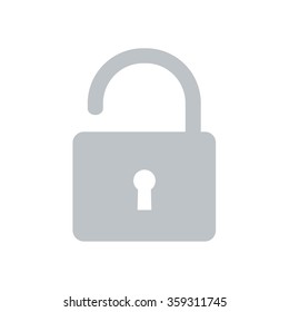Unlock icon. Flat design style. Vector EPS10 