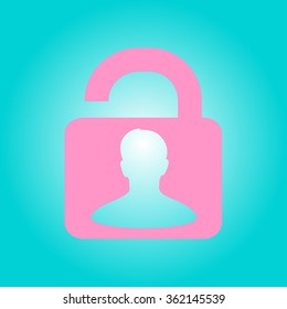 Unlock icon. Flat design style. Vector EPS10 