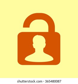 Unlock icon. Flat design style. Vector EPS10 