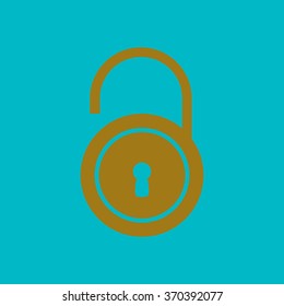 Unlock icon. Flat design style. Vector EPS10 