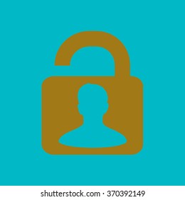Unlock icon. Flat design style. Vector EPS10 