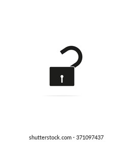 Unlock icon. Flat design style.
