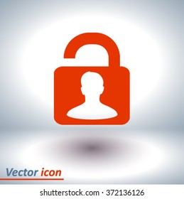 Unlock icon. Flat design style. Vector EPS10 