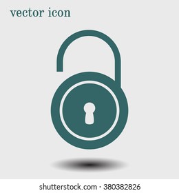 Unlock icon. Flat design style. Vector EPS10 