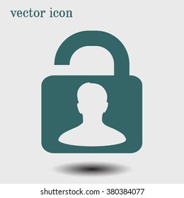 Unlock icon. Flat design style. Vector EPS10 