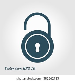 Unlock icon. Flat design style. Vector EPS10 