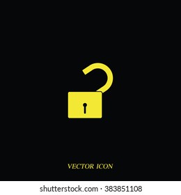 Unlock icon. Flat design style.