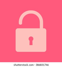 Unlock icon. Flat design style. Vector EPS10 