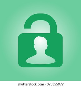 Unlock icon. Flat design style. Vector EPS10 