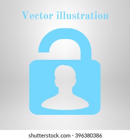 Unlock icon. Flat design style. Vector EPS10 
