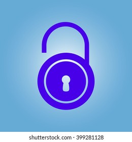 Unlock icon. Flat design style. Vector EPS10 